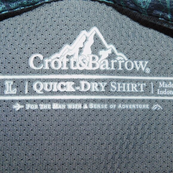 Croft & Barrow Mens L Quick Dry Short Sleeve UPF 50 Button Fly Fishing Shirt - Picture 3 of 10